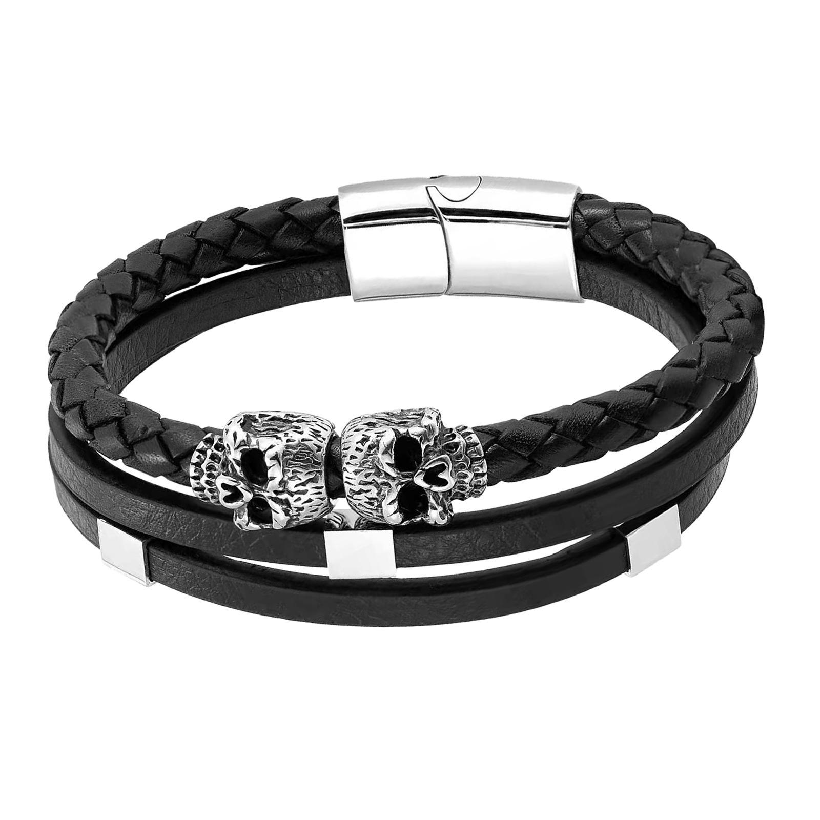 Punk Bracelet Titanium PU Leather