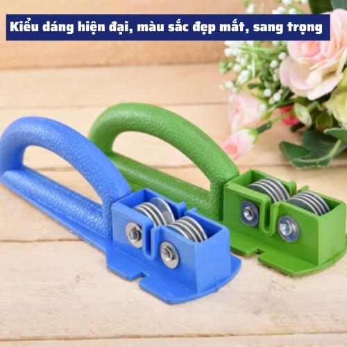 Dụng cụ mài dao 2 lưỡi đa năng có tay cầm, Đá , Máy mài kéo cao cấp tiện lợi thép không gỉ nhỏ gọn mài nhanh và sắc nhọn