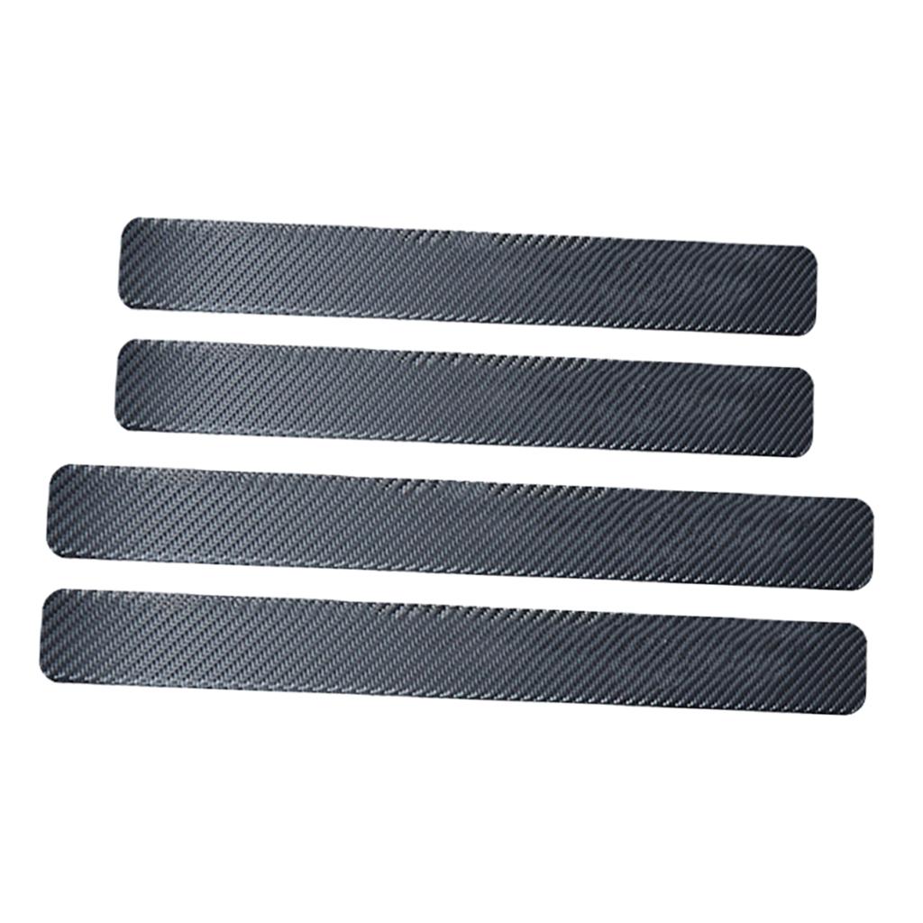 4pcs/set 3D Carbon Fiber Car Door Plate Sill Scuff Cover Panel Sticker