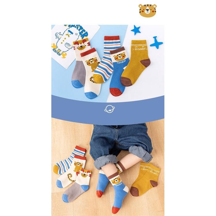 Set 5 đôi tất len cao cổ cho bé trai và bé gái nhiều màu sắc size từ 1 đến 13 tuổi