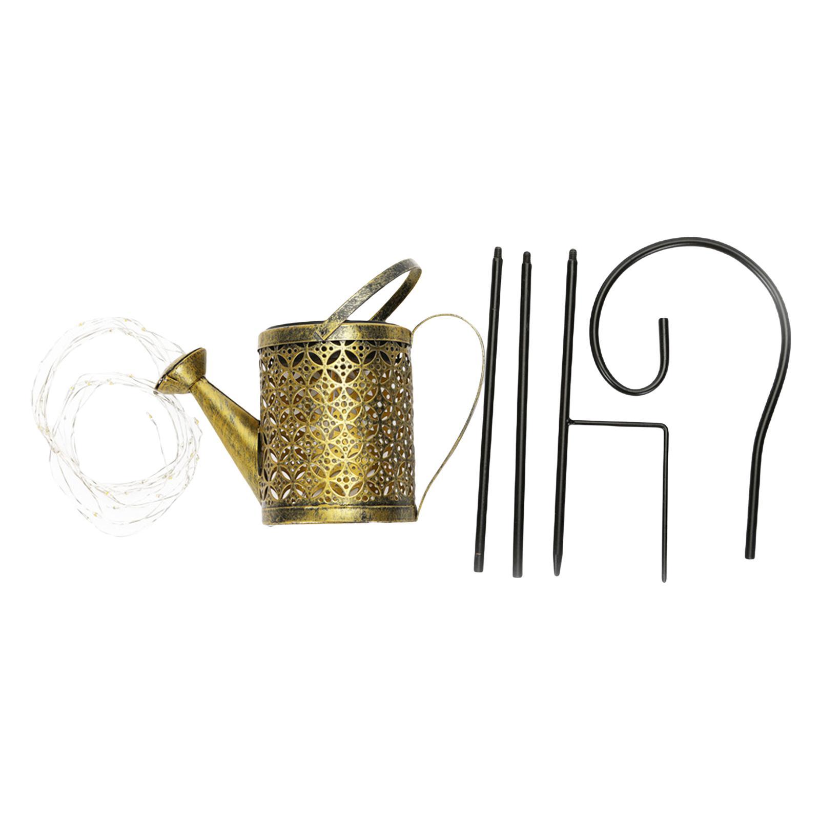 2x Outdoor Solar Watering Can with Lights for Patio Decoration