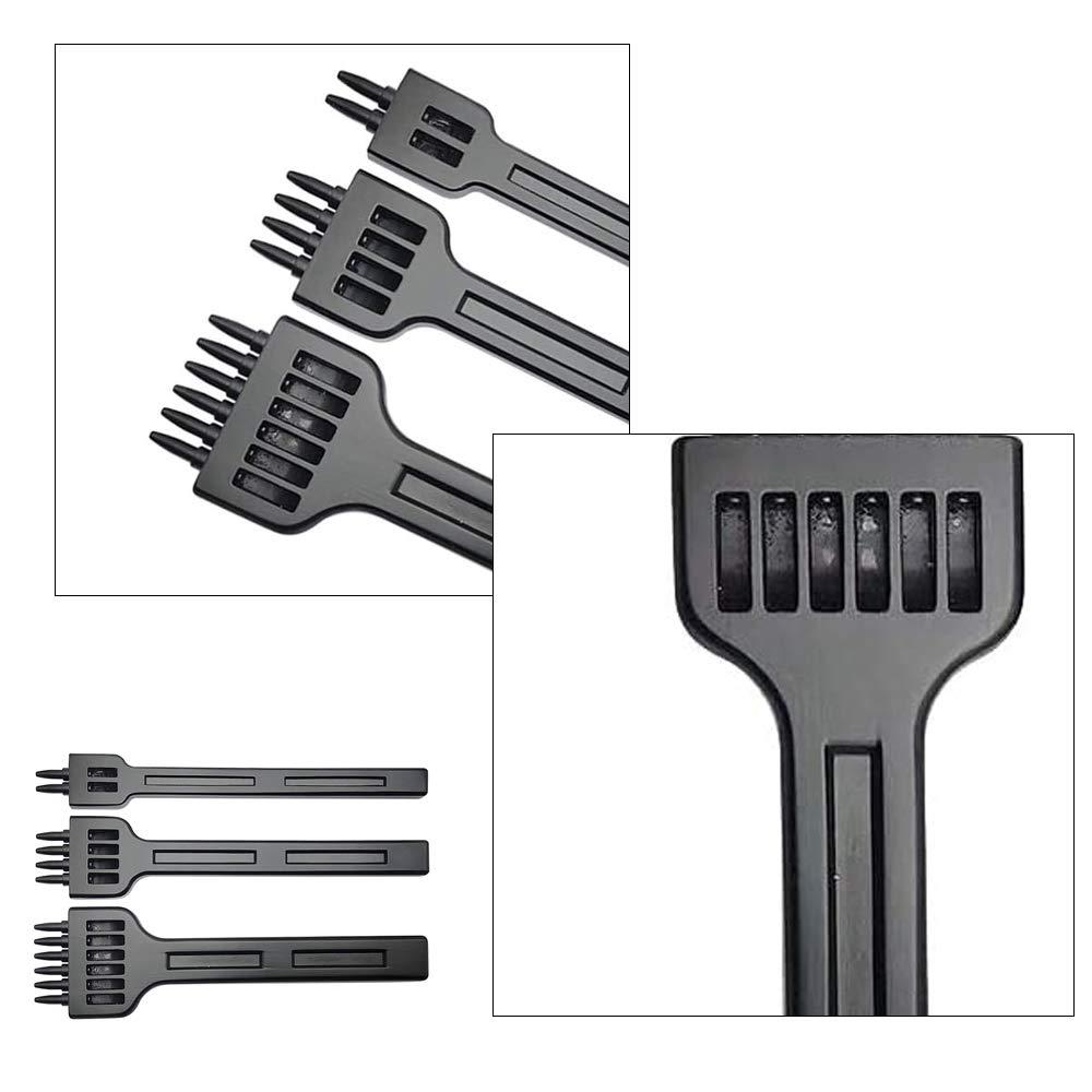 3 mảnh công cụ đấm lỗ, dụng cụ đấm bằng da, đục da, chuyên gia DIY/Craft Metal 2/4/6 Prong Leather -Drafting Damping Dụng cụ dập cho thắt lưng, da, vòng tay, thẻ