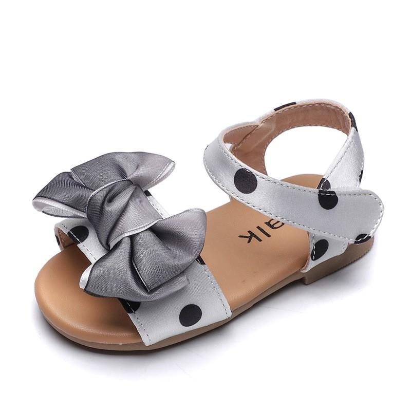 Dép sandal cao cấp bé gái đế mềm đính nơ xinh xắn size 15-30