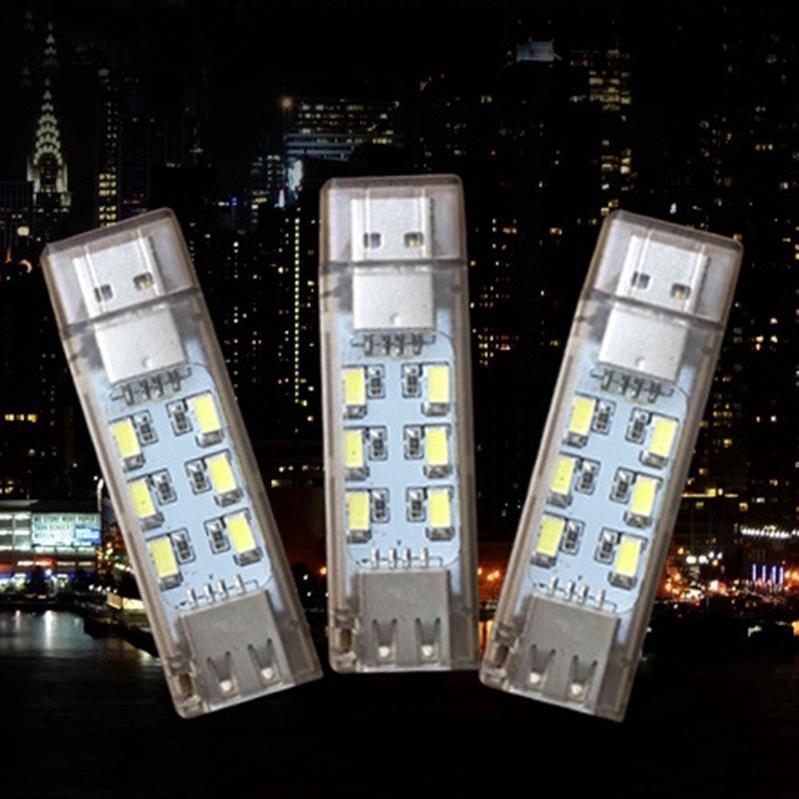 Đèn đọc sách mini 12 bóng LED 2 mặt sạc USB
