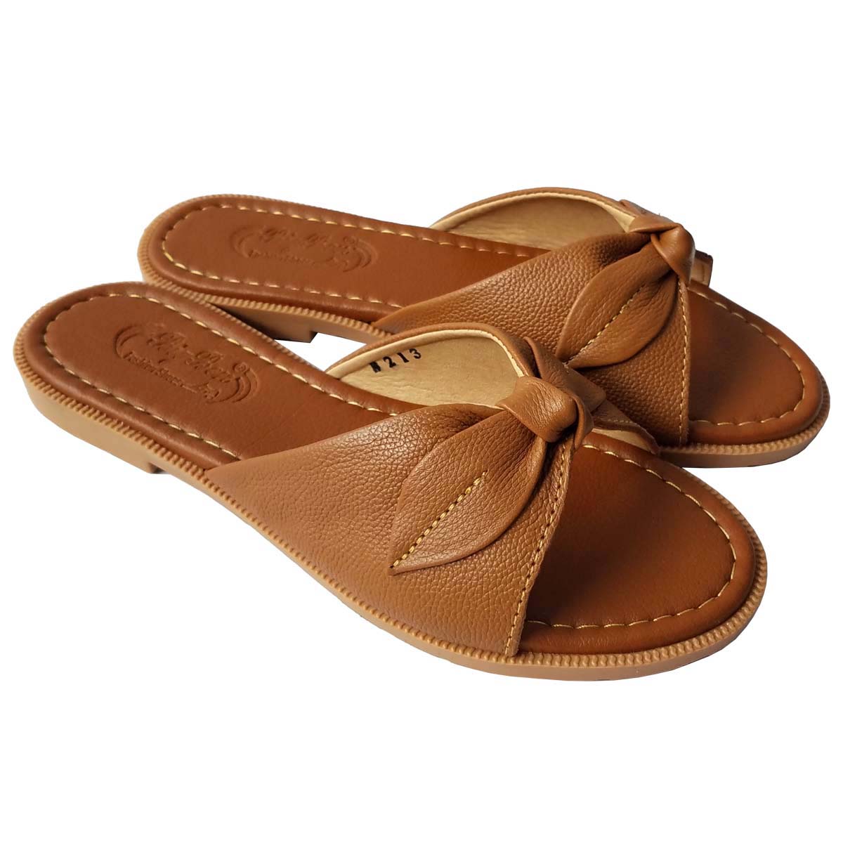 Dép Nữ Da Bò Biggben Cao Cấp Dnqn32 - Nâu - 39
