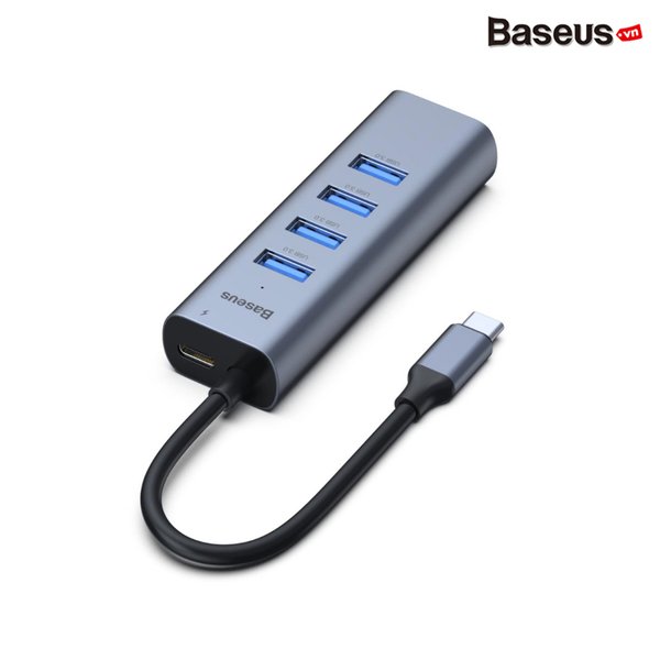 Hub chuyển Baseus Enjoy Series Type C to 4 Port USB 3.0 + Type C PD (intelligent HUB Adapter)- Hàng nhập khẩu