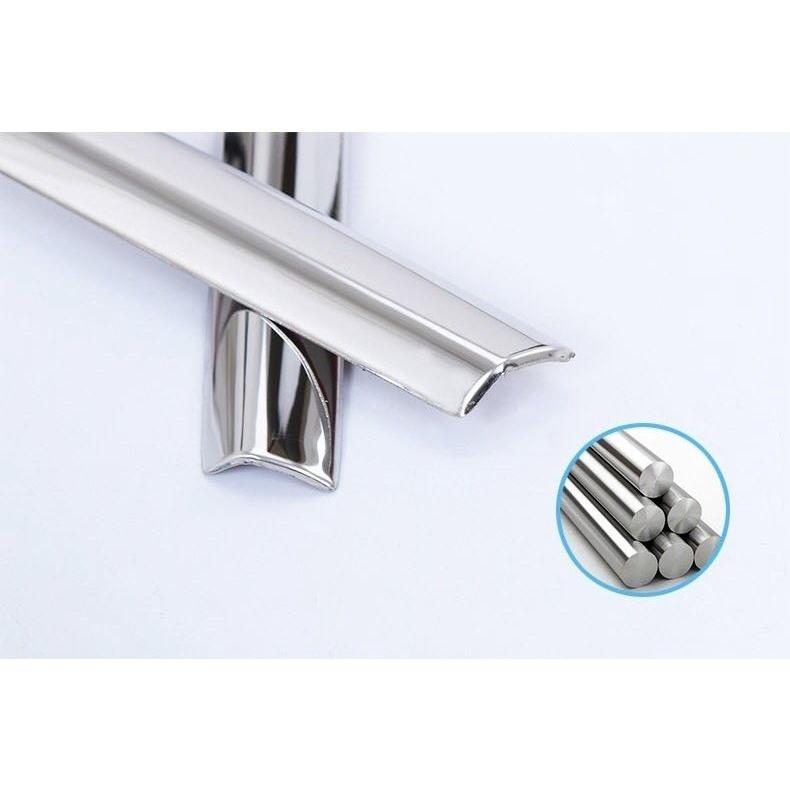 Bộ 4 Nẹp Chân Kính Phụ Kiện Trang Trí Ô tô Kia Morning 2007-2020 Inox 304