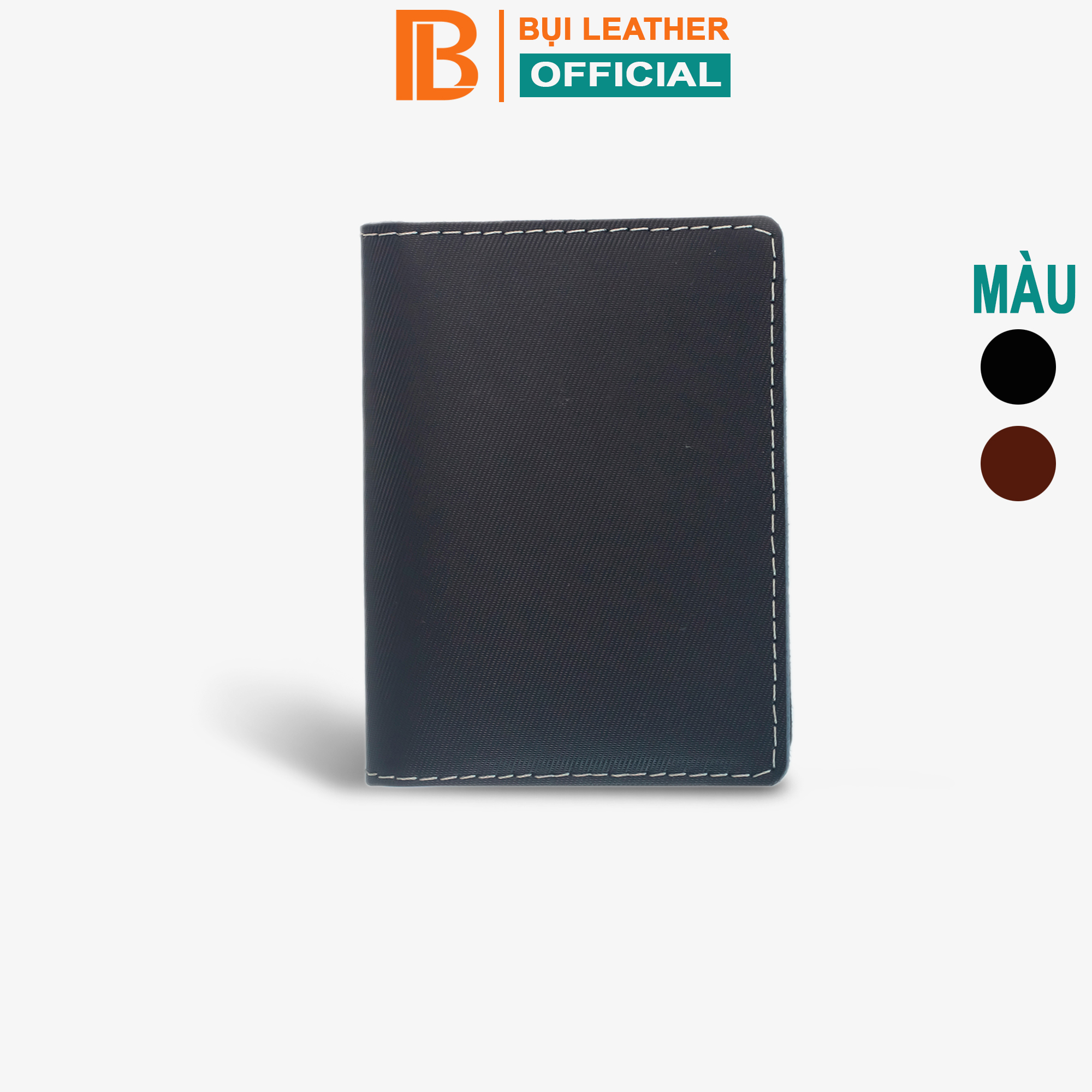 Hình ảnh Ví namecard da bò V131, ví đựng thẻ card holder da thật nhỏ gọn, thương hiệu Bụi leather chuyên đồ da thật