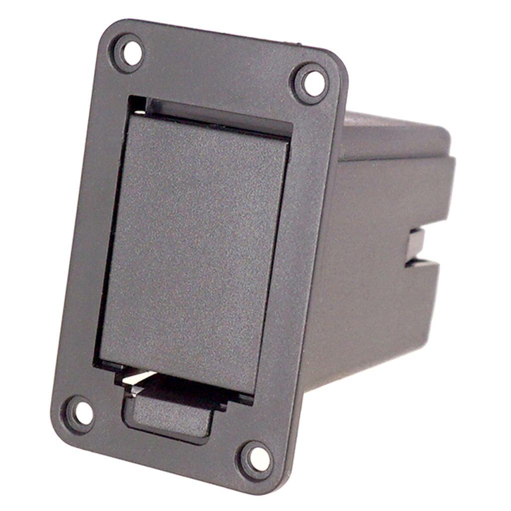 2X Guitar Bass Parts Black Battery Holder Box Cover Container for Active Pickup