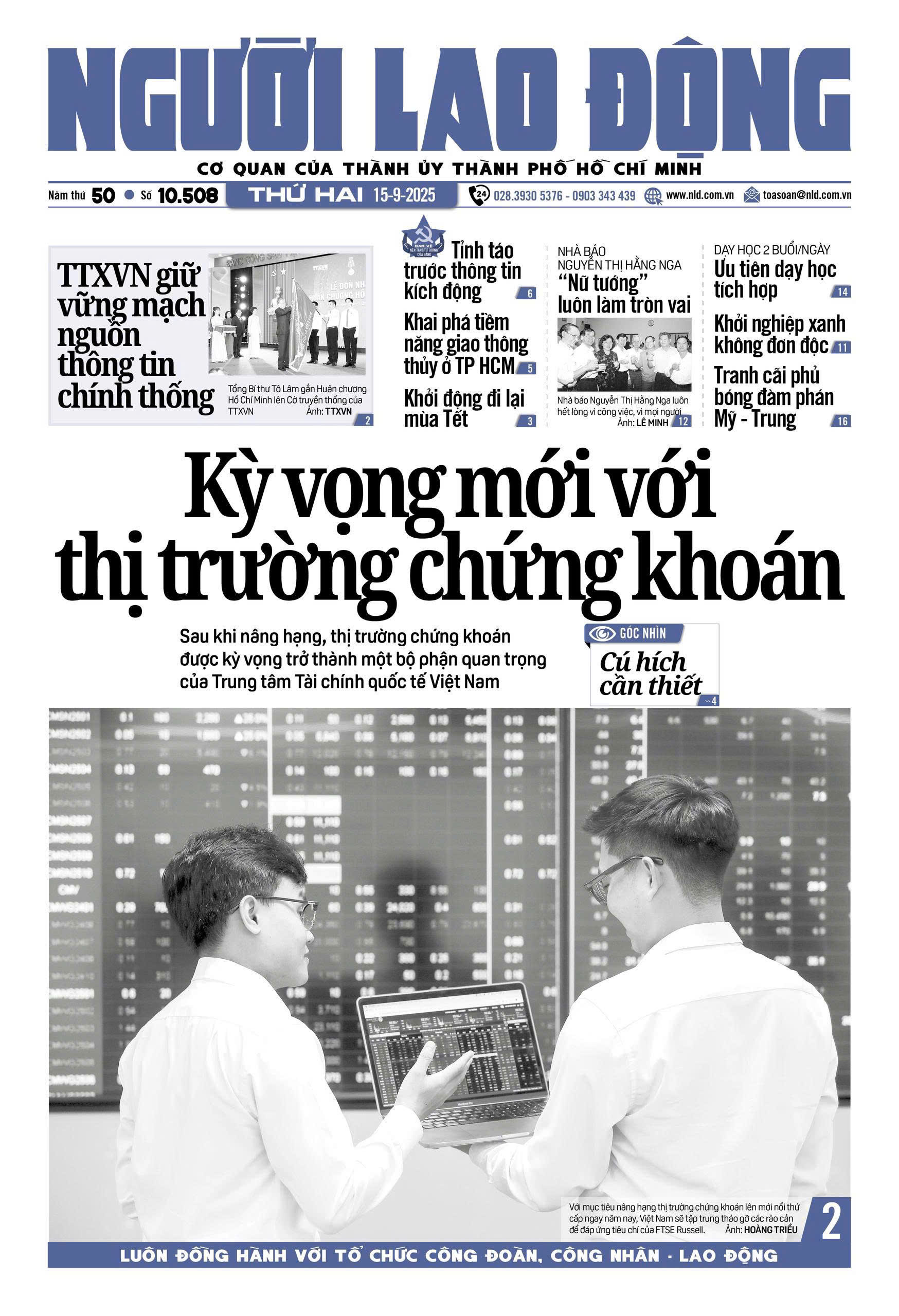 Nhật báo Người Lao Động từ ngày 15-09-2025 đến 21-09-2025