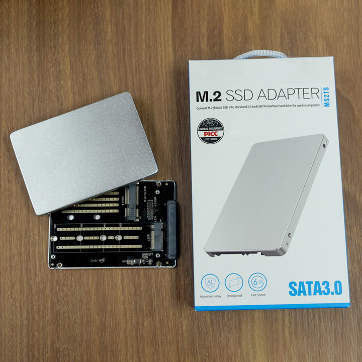 Adapter MS2TS chuyển M.2 SATA hoặc mSATA sang 2.5 inch SATA