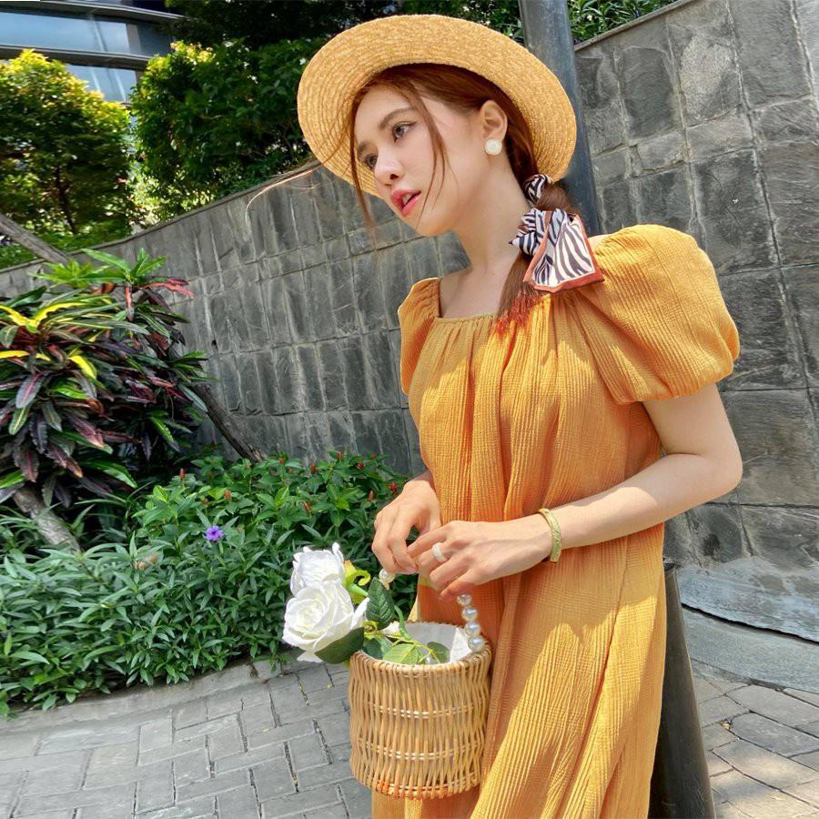 Đầm Váy Midi Suông Tay Phồng Xuống Phố - QA00157