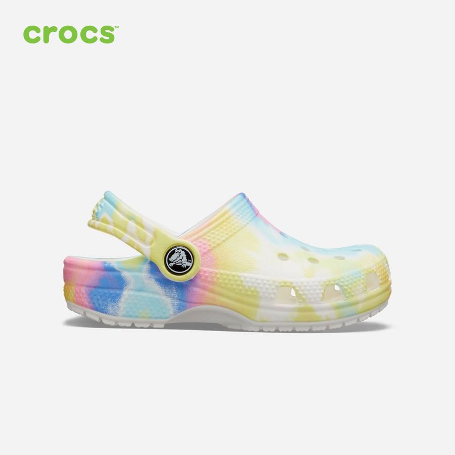 Giày lười trẻ em Crocs FW Classic Clog Kid Tie Dye Graphic Whi/Mlti - 206995-94S