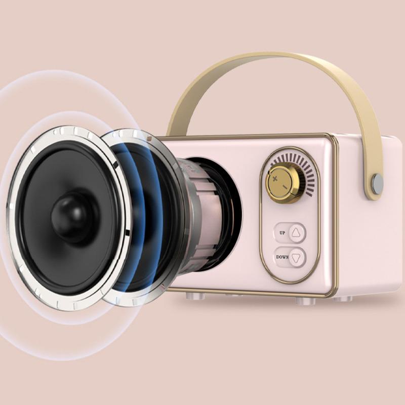 Loa Bluetooth cổ điển Mini Máy nghe nhạc cổ điển không dây di động Sạc USB Âm thanh nổi Trang trí loa cổ điển Màu sắc: DW21-Xanh đậm
