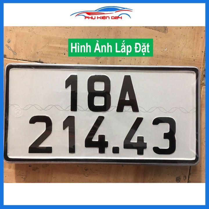 Bộ khung biển số Inox có ốp mica gắn ô tô hai mẫu biển cũ mới