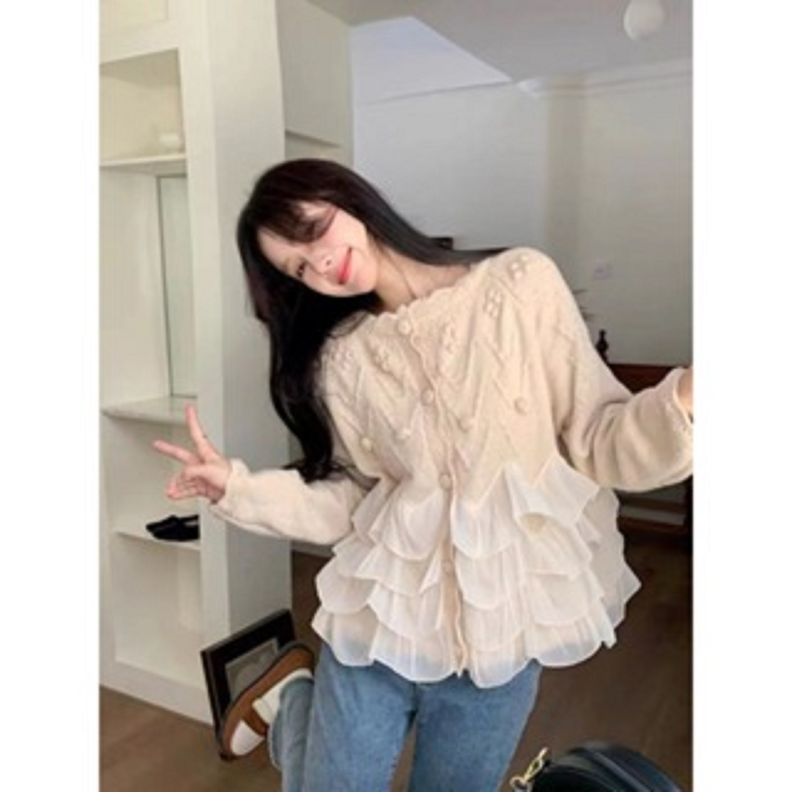 Sét đầm bầu áo len mỏng bầu phối cùng đầm 2 dây siêu dễ thương hàng qc - mặc giao mùa thu đông 0411-020