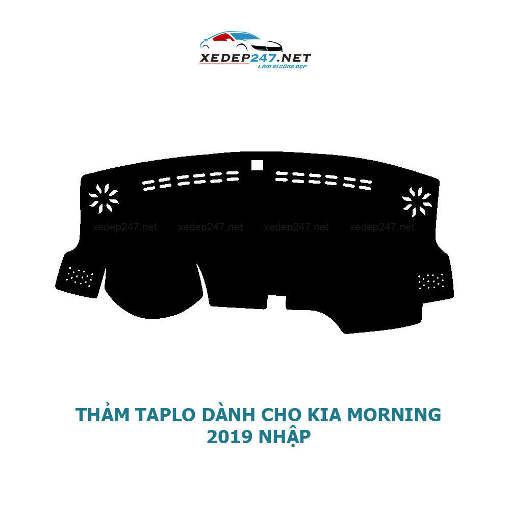 Thảm Taplo dành cho xe Kia Morning 2008 đến 2019 chất liệu Nhung, da Carbon, da vân gỗ