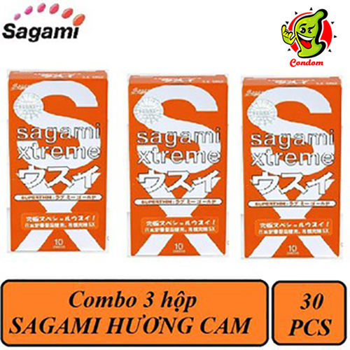 Bộ 3 hộp bao cao su Sagami love me Orange 30 cái [Condom Chính Hãng]