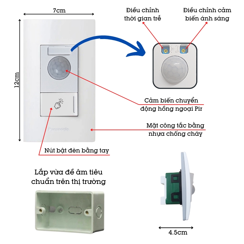 Công tắc cảm ứng hồng ngoại Halupir WEVHPIR2