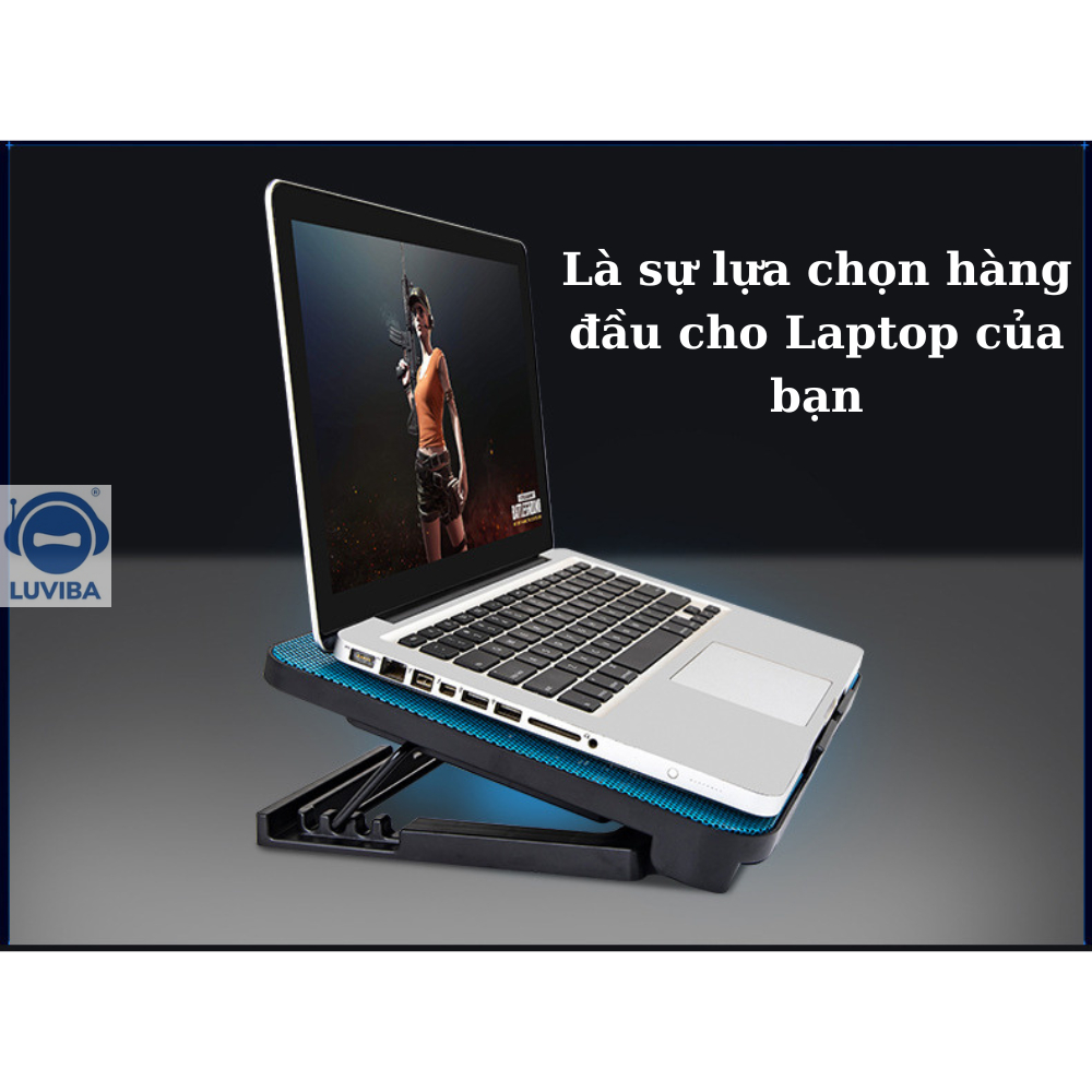 Đế tản nhiệt laptop N99 2 quạt đế nâng - Hàng nhập khẩu