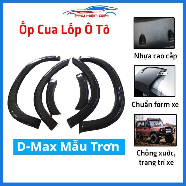 Bộ ốp cua lốp xe ô tô DMAX, D-Max mẫu trơn trang trí bảo vệ lốp xe