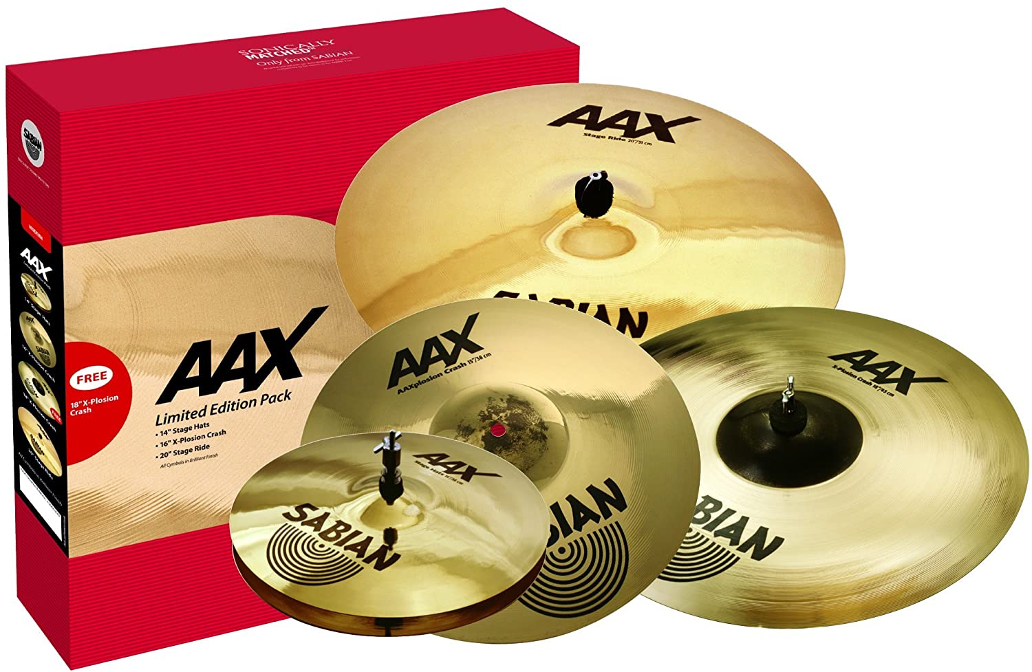 Bộ lá trống (Cymbal) SABIAN 25005XXP AA X-plosion (14'', 16'', 18'', 20'')– Hàng Chính Hãng