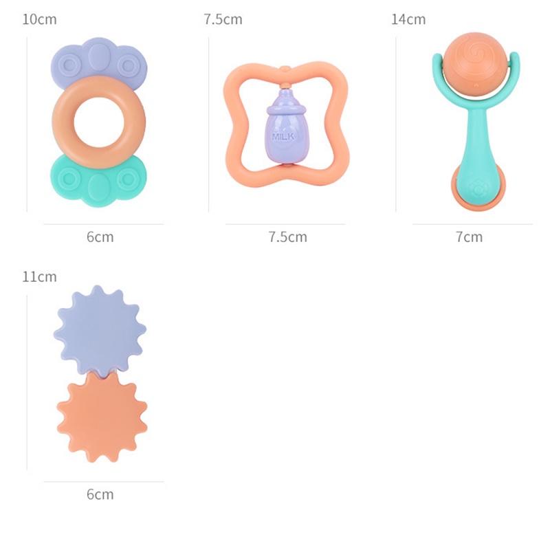 Đồ chơi xúc xắc gặm nướu silicon Baby Rattle 7 chi tiết