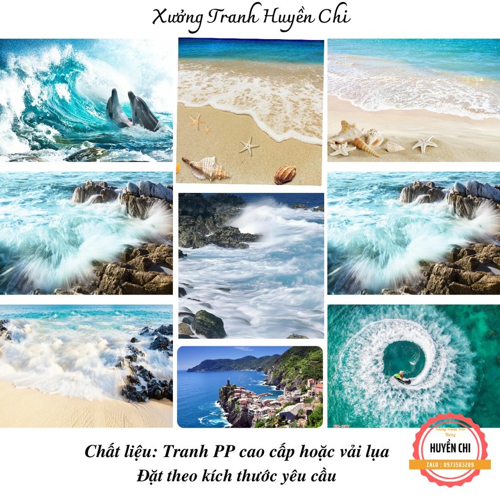 Tranh dán tường 3d trang trí phòng khách phòng ngủ,phong cảnh thiên nhiên- tranh Biển-Đặt theo kích thước yêu cầu