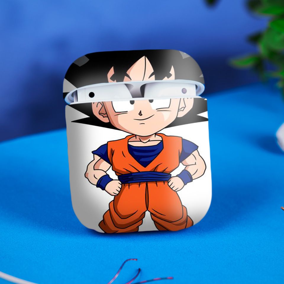 Miếng dán skin chống bẩn cho tai nghe AirPods in hình Songoku Dragon Ball - 7vnr022 (bản không dây 1 và 2)