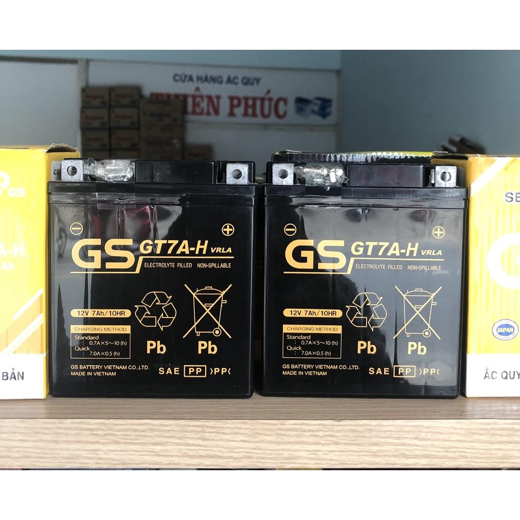 Ắc quy khô xe máy GS GT7A-H dùng cho các dòng xe Vespa, SH Ý, PS 150, Piagio Liberty