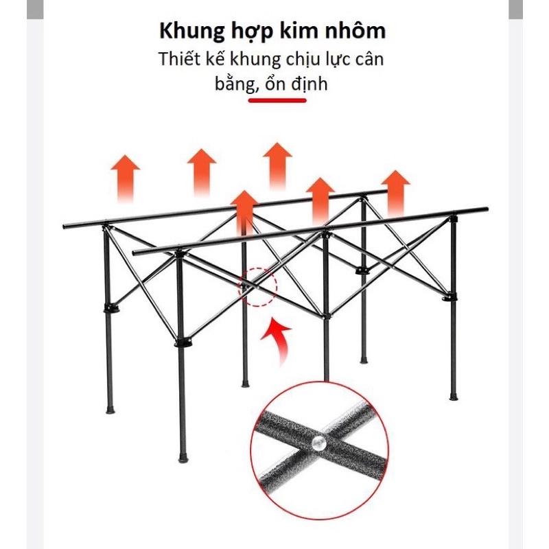 Bàn gấp dã ngoại BSWOLF, cắm trại, picini Chất liệu hợp kim nhôm bền bỉ, thẩm mỹ. Size: 95x55x50cm