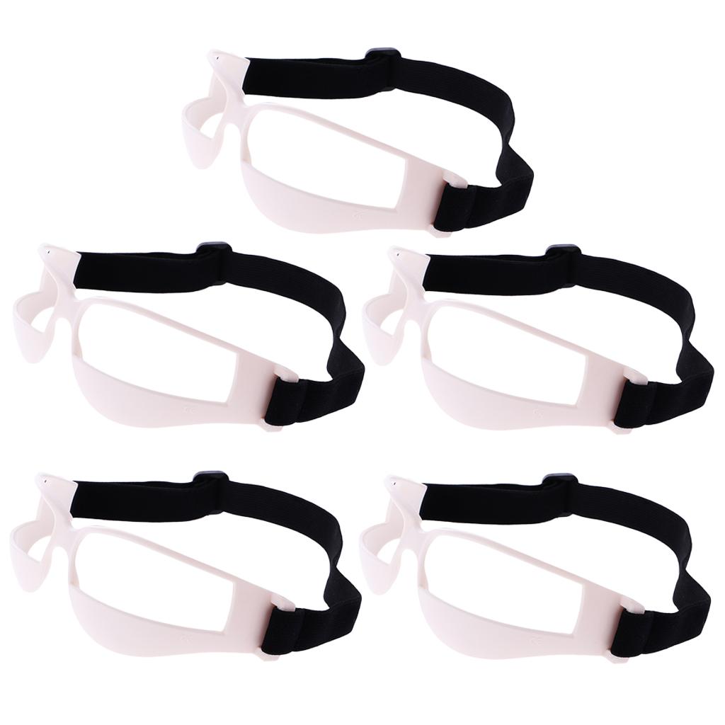 10-Piece Anti Down Basketball Dribble Goggles Sports Eyewear Frame Training Aid - White