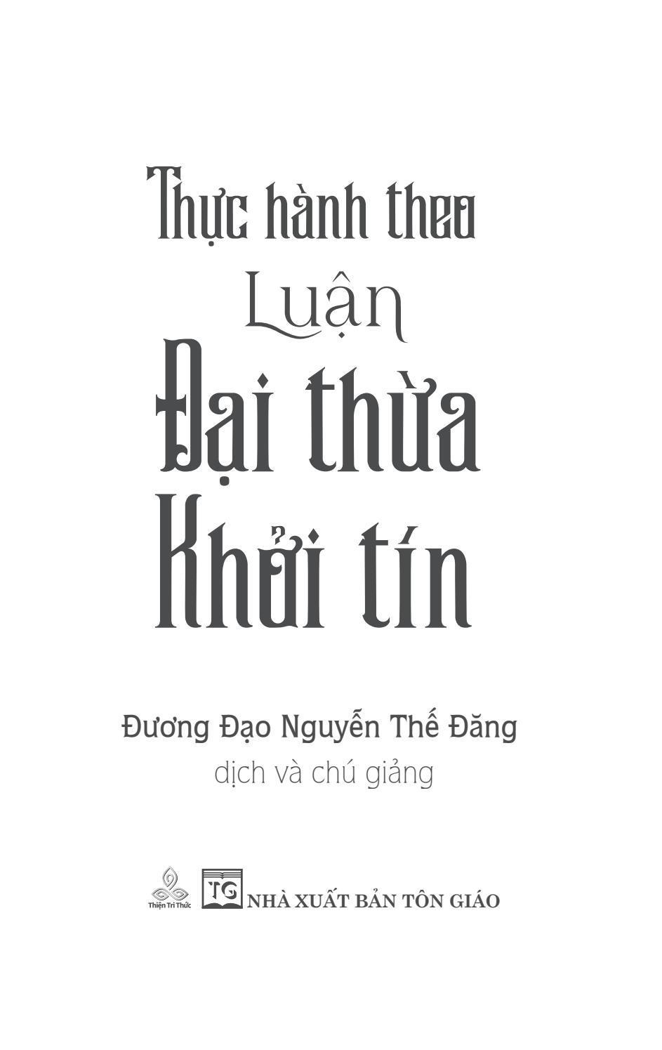 Thực Hành Theo Luận Đại Thừa Khởi Tín