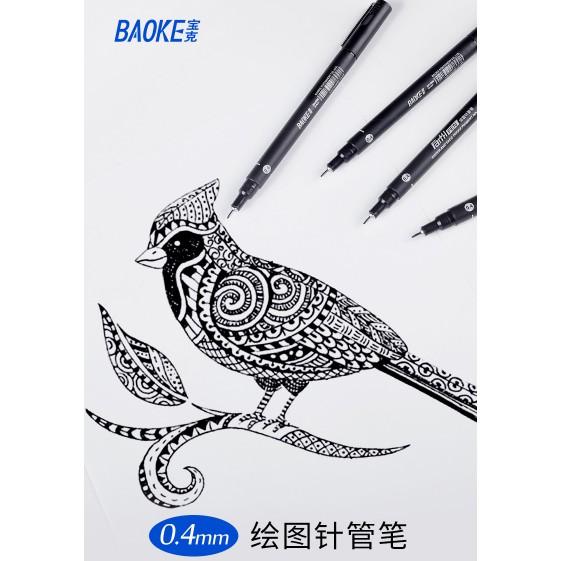 Bút Vẽ Kim Ống Bút Vẽ Mỹ Thuật Chuyên Nghiệpt Ngòi O.O4mm BAOKE - BK900