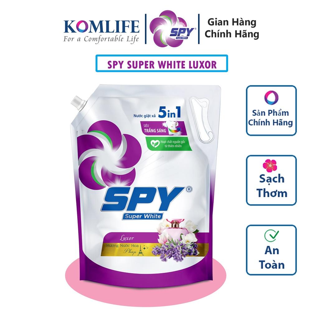 Nước giặt xả SPY Super White hương Luxor túi 3,6kg siêu trắng sáng hương thơm mát lưu hương dài lâu