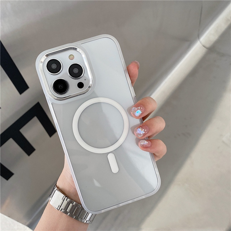 Ốp lưng case điện thoại phối kim loại hỗ trợ sạc không dây cho lph 13 14 pro promax plus KOLEAD IP006 - HÀNG CHÍNH HÃNG