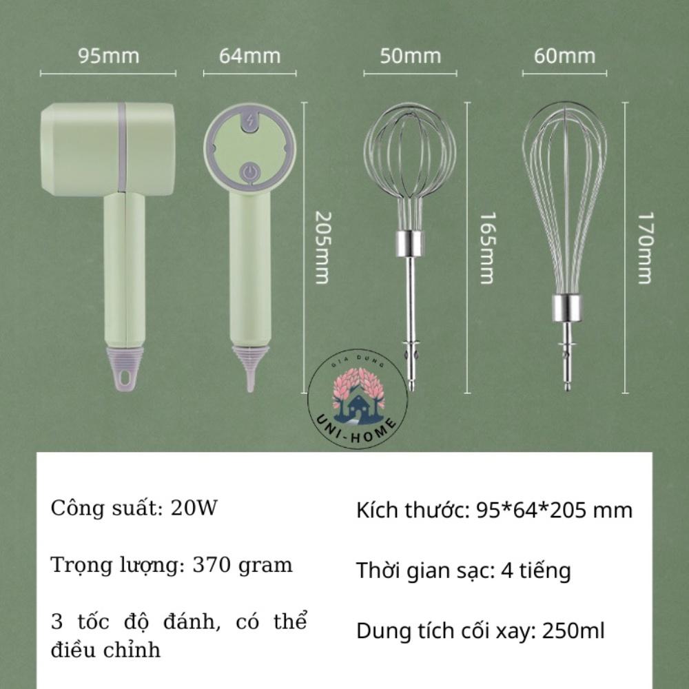 Máy đánh trứng cầm tay mini 5in1 kiêm máy xay mini đồ ăn dặm, tỏi ớt, gia vị sạc tích điện Padabanic, bảo hành 24 tháng