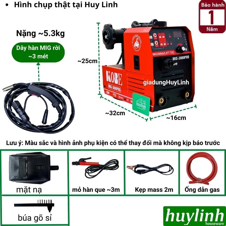 Máy hàn 5 chức năng Kobe MIG-3000 PRO - Tặng 1kg dây hàn - hàn cuộn 1kg và 5kg