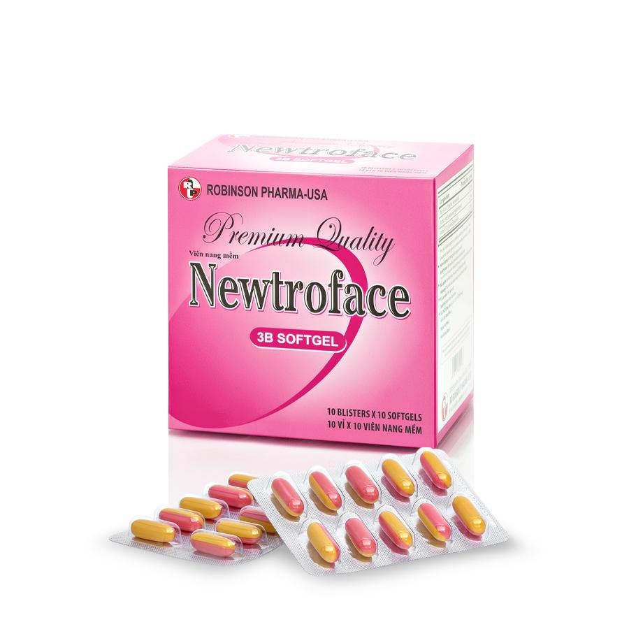 Viên uống TPCN NEWTROFACE viên nang mềm - Robinson Pharma usa - giúp nâng cao sức đề kháng,bổ sung vitamin B1,B6,B12 - hộp 100 viên