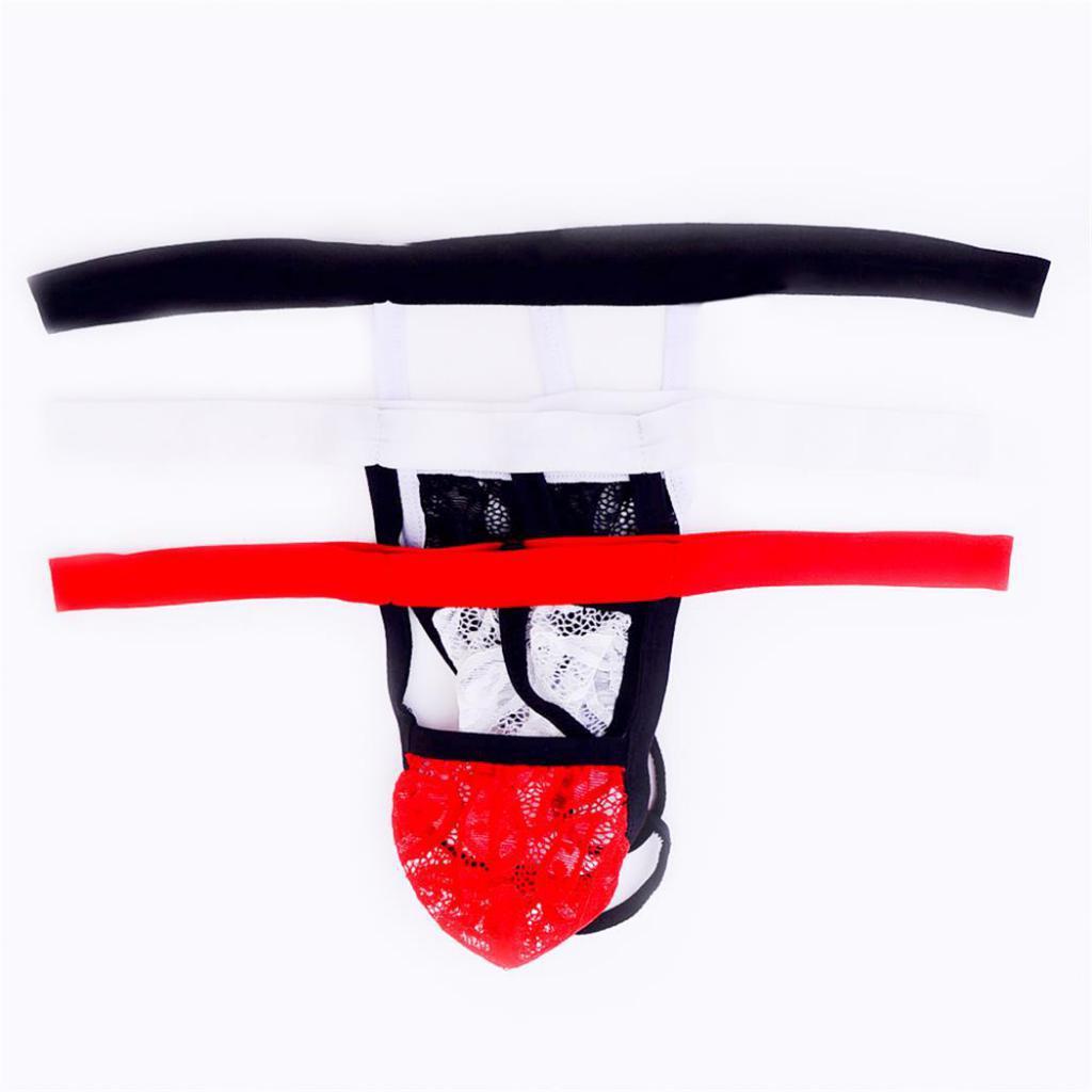 2-6pack Mens Sexy Mini Lace See-through Pouch G-string T-back Briefs Underwear