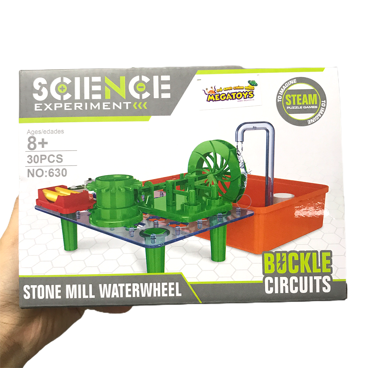 Đồ Chơi Giáo Dục STEM 630 - Science Experiment Stone Mill Waterwheel - Lắp Ráp Hệ Thống Cối Giã Gạo Bằng Sức Nước (30 Chi Tiết)