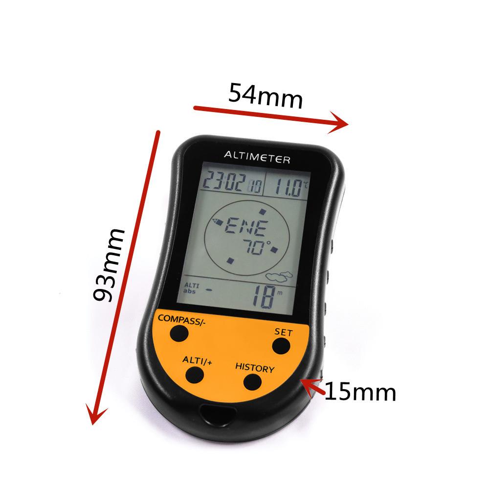 Electronic Digital Altimeter 8 in 1 Multifunction LCD Backlight Mini Altimeter Barometer Compass Thermometer Weather Forecast Clock Calendar for Outdoor Climbing Hiking Fishing
