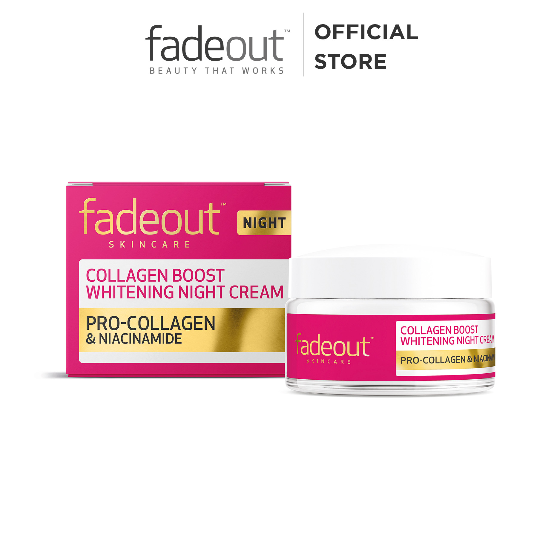 KEM DƯỠNG TRẮNG DA TĂNG CƯỜNG COLLAGEN BAN ĐÊM - FADEOUT COLLAGEN BOOST WHITENING NIGHT CREAM 50ML
