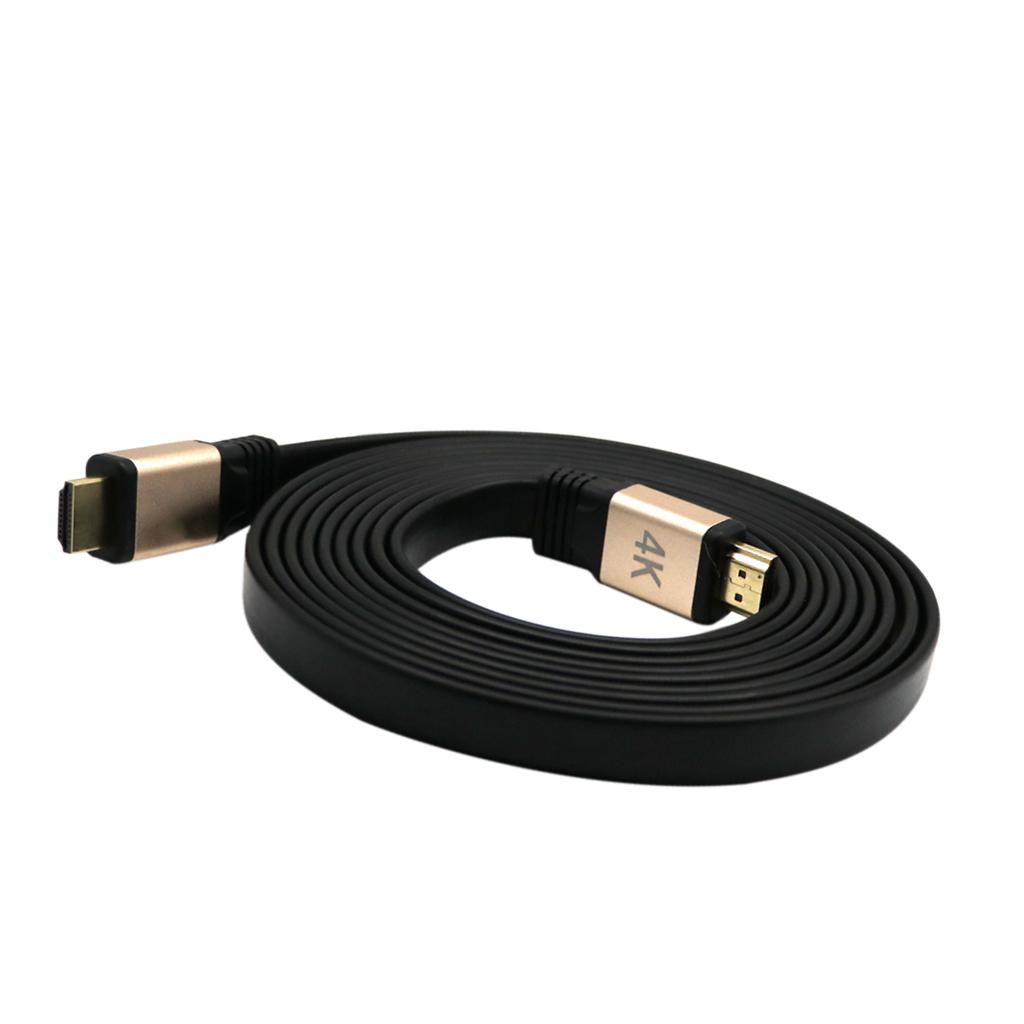 HDMI Cable , HDMI 2.0 Ready - 30AWG Flat Cord - High Speed 18Gbps - Gold Plated Connectors - Ethernet, Audio Return - Video 4K 2160p, HD 1080p, 3D for Xbox PlayStation PS3 PS4 PC Apple TV 1m/1.8m/3m/5m