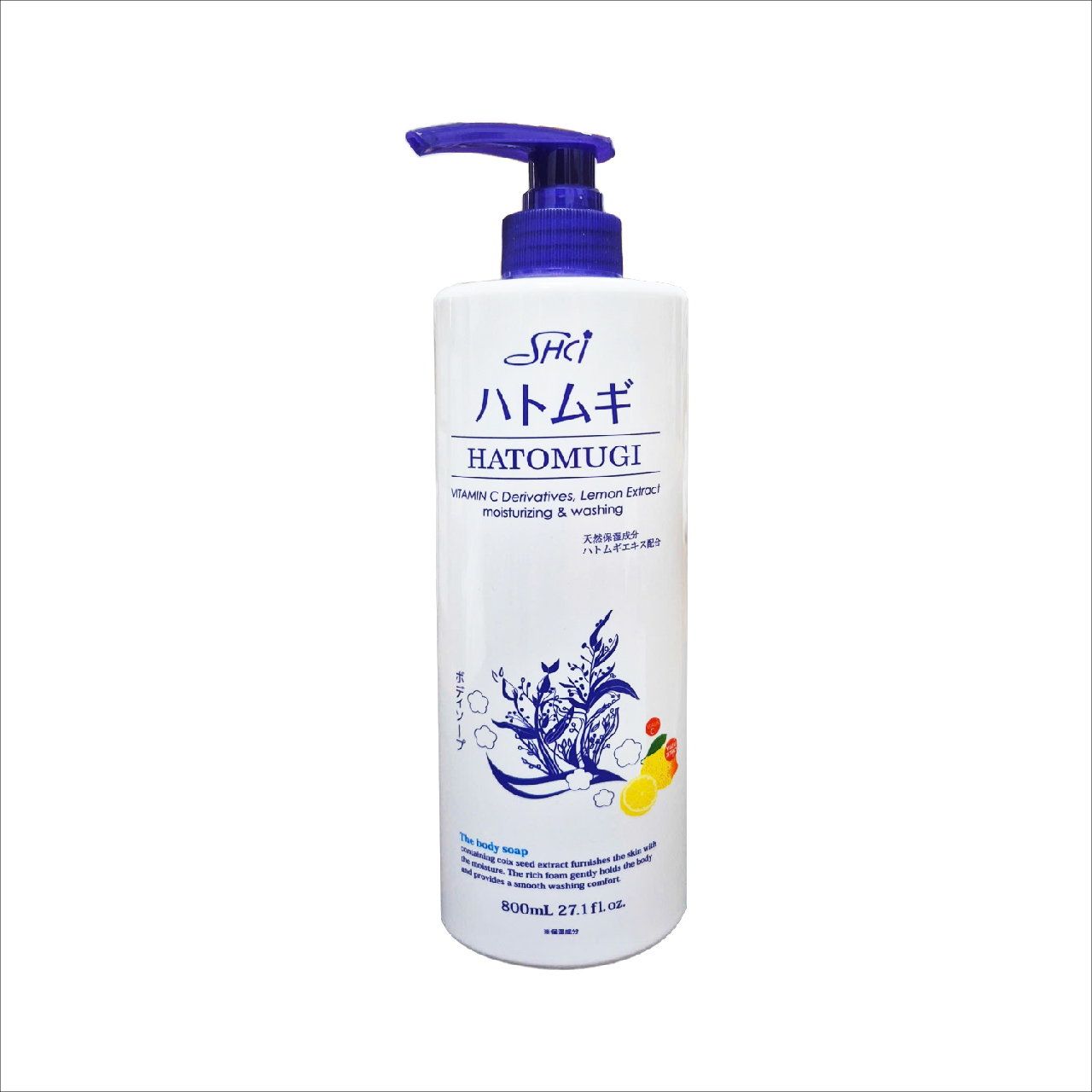 Sữa Tắm Cấp Ẩm Dưỡng Da Trắng Sáng SHCI Hatomugi The Body Soap Chai 800 mL