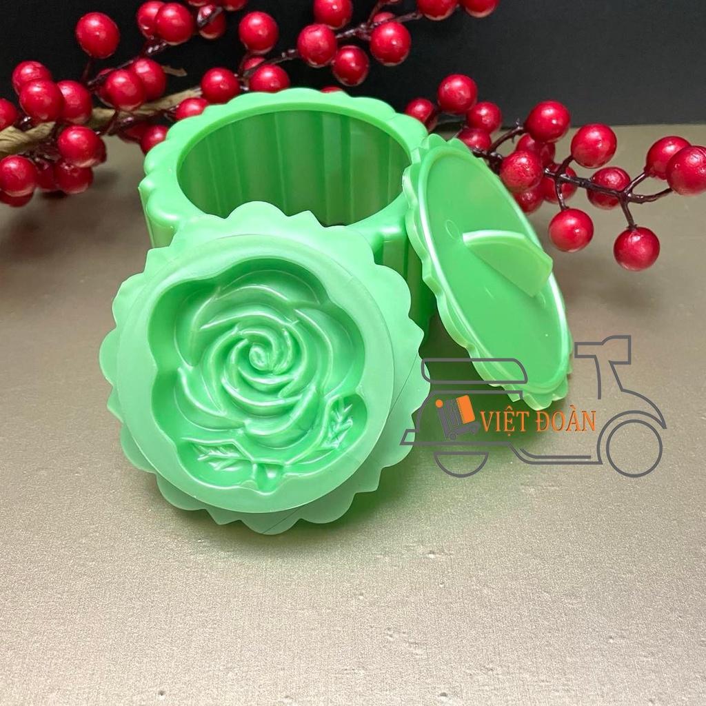 Khuôn TRÒN Nhấn Xôi Hình Hoa Hồng, SEN 3D SIÊU SẮC NÉT - Nhiều SIZE dùng nhấn ấn tạo hình sắc nét.