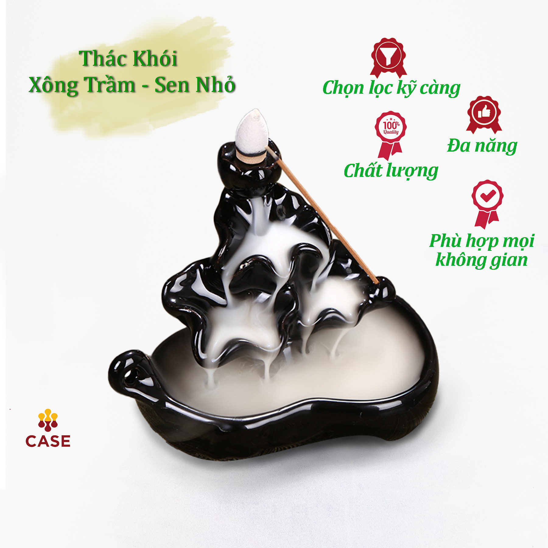 Thác Khói Xông Trầm Hương, Thác Khói Đốt Trầm Nụ -Hoa Sen SU01
