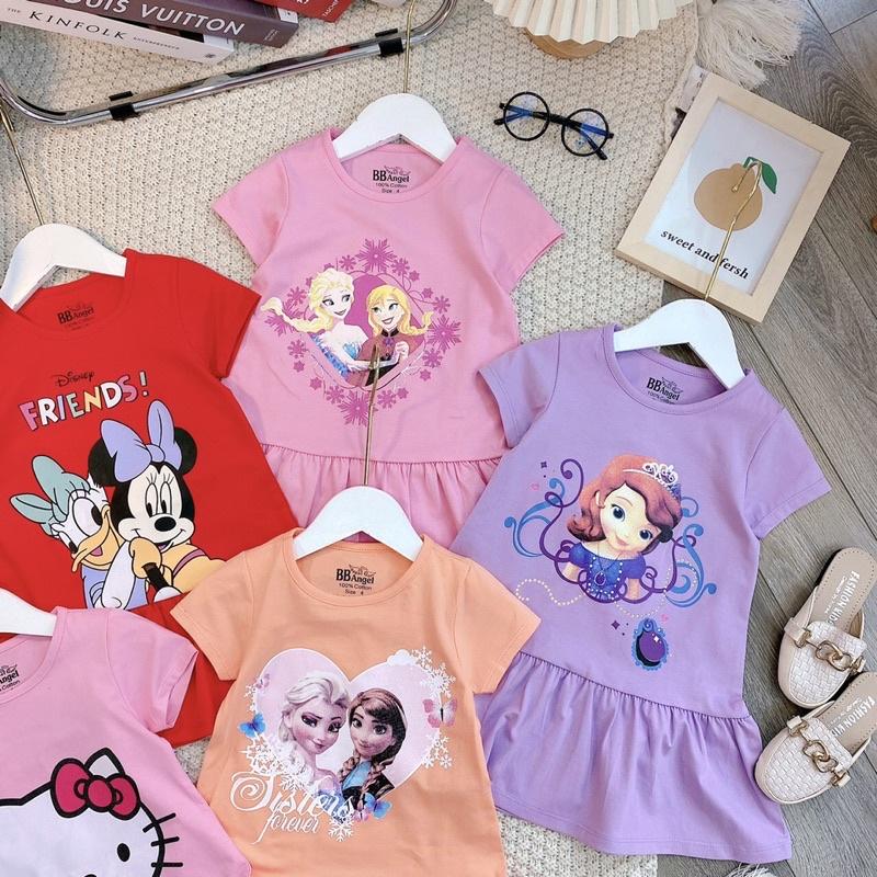 váy đuôi cá bé gái chất liệu cotton in hình Minnie &amp; Daisy, Công chúa Sofia, Công chúa Elsa &amp; Ana, Mèo Kitty(sz 20-25kg