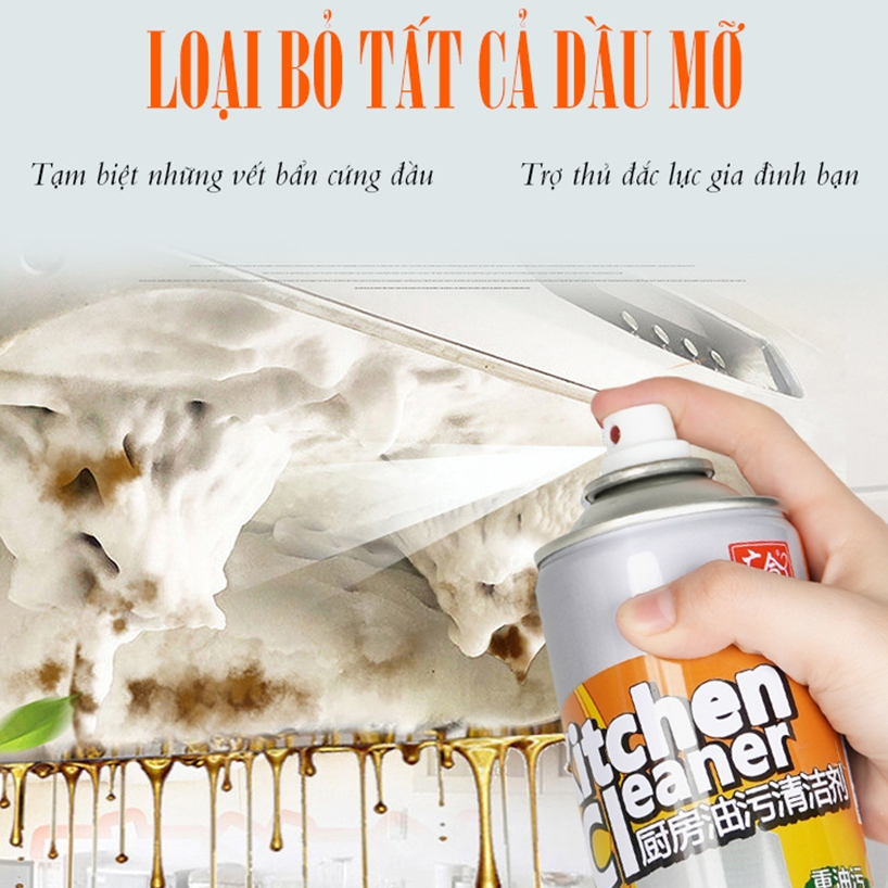 Bình Xịt Tẩy Rửa Vệ Sinh Nhà Bếp Đa Năng Dung Tích 500ml Loại Bỏ Dầu Mỡ Lâu Năm 