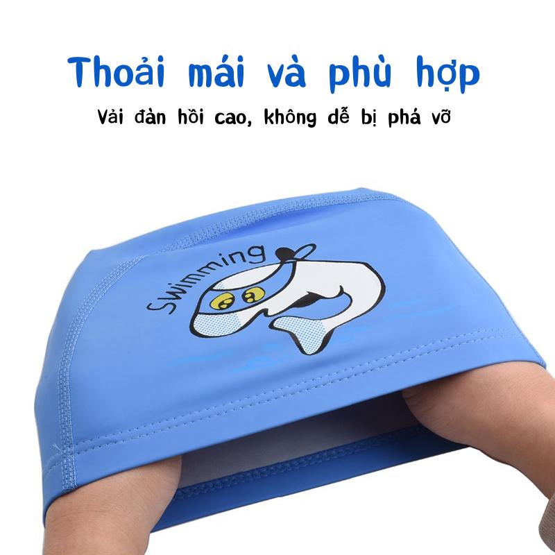 Mũ bơi cho bé phù hợp trẻ em trên 3 tuổi hình ngộ nghĩnh chất liệu an toàn,nón bơi trẻ em cảm giác mềm mại khi đội